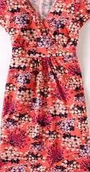 Boden Casual Jersey Dress, Tropical Peach Flower Spray