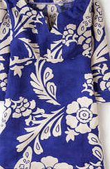 Boden Casual Linen Tunic, Iris Stencil Print 34108001