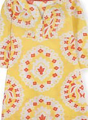 Boden Casual Linen Tunic, Lemon Curd Woodblock 34674523