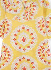 Boden Casual Linen Tunic, Lemon Curd Woodblock 34674556
