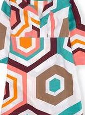 Boden Casual Linen Tunic, Multi Hexagon 34674226