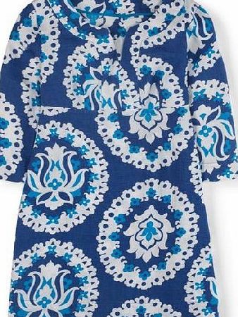 Boden Casual Linen Tunic, Navy 34674390
