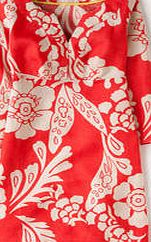 Boden Casual Linen Tunic, Pink Lady Stencil Print