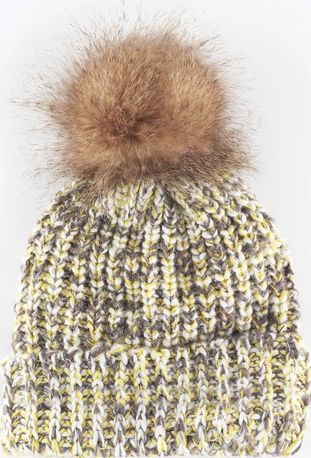 Boden, 1669[^]35227396 Chunky Knit Hat Moonstone/Chartreuse Boden,