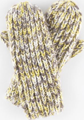 Boden, 1669[^]35227404 Chunky Knit Mittens Moonstone/Chartreuse Boden,