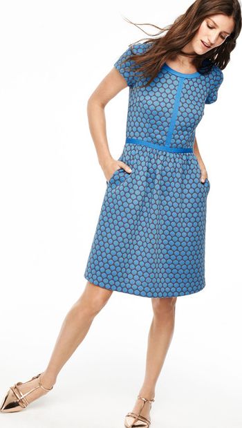 Boden, 1669[^]35067438 Clementine Jacquard Party Dress Steel