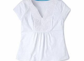 Boden Colette Top, Grasshopper,White,Ivory/Navy,Soft
