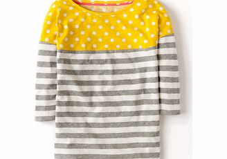 Boden Colourblock Breton, Grey Marl/Daffodil,English