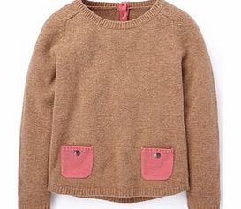 Boden Contrast Pocket Jumper, Brown,Grey,Blue 34251413