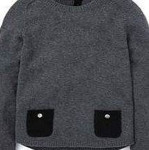 Boden Contrast Pocket Jumper, Grey 34251272