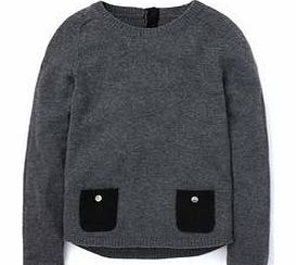 Boden Contrast Pocket Jumper, Grey,Brown,Blue 34251272