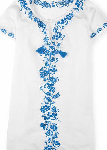 Boden Corsica Kaftan, White with Blue 34673764