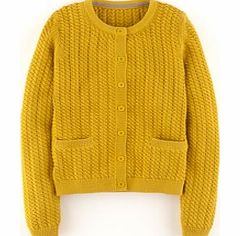 Cotton Cable Cardigan, Yellow,Grey 34251611