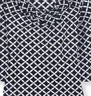 Boden Cowl Neck Top, Navy Trellis 34641308
