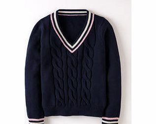 Boden Cricket Jumper, Blue,White 34028720