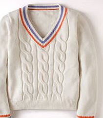 Boden Cricket Jumper, White 34028597