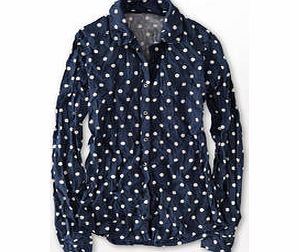 Boden Crinkle Jersey Shirt, Blue,Daffodil Love
