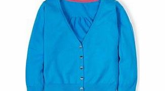 Boden Cropped V-neck Cardigan, Bright Cyan,Lemon