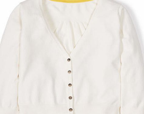 Boden Cropped V-neck Cardigan Ivory Boden, Ivory