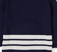 Boden Darcy Fun Stripe Jumper, Navy/Ivory 34731000