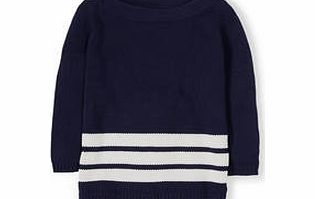 Boden Darcy Fun Stripe Jumper, Navy/Ivory,Dusky