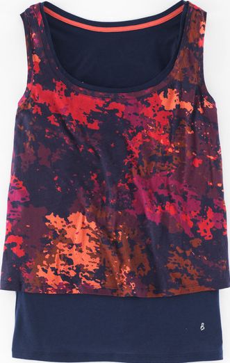 Boden, 1669[^]35218783 Double Layer Vest Purple Abstract Print Boden,
