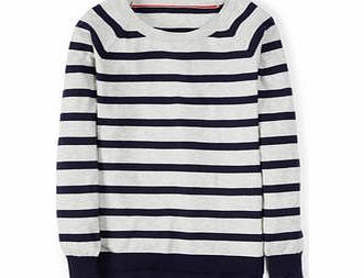 Boden Easy Day Jumper, Silver Melange/Navy,Cloud