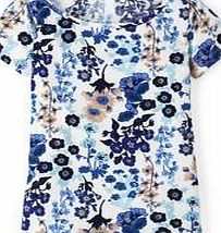 Boden Easy Printed Tee, Blues Flowerbed Print 34882688