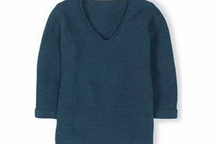 Boden Effortless Jumper, Indigo Wash,White,Soft
