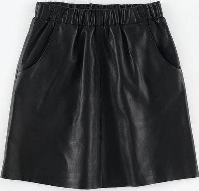 Boden Elastic Waist Leather Skirt Black Boden, Black