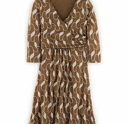 Boden Elena Dress, Praline Geo Leaf,Sprout Geo