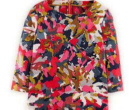 Eliza Top, Pink Abstract Floral,Red Watercolour