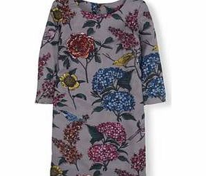 Boden Eliza Tunic Dress, Lavender Grey Botanical,Navy