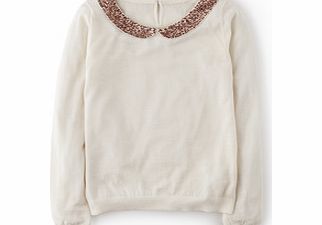 Boden Embellished Collar Jumper, Light Cream 34461657