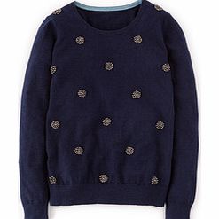 Boden Embellished Jumper, Blue,Grey,Mid Pink 34254300