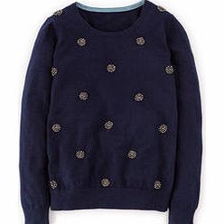 Boden Embellished Jumper, Grey,Blue 34254235