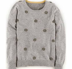 Boden Embellished Jumper, Grey,Mid Pink,Blue 34254201