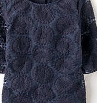 Boden Embroidered Flower Top, Blue 34144154