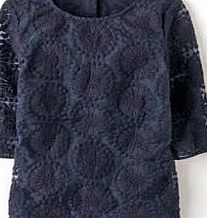 Boden Embroidered Flower Top, Blue 34144170