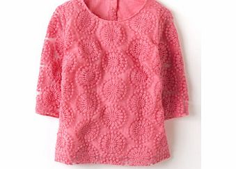 Boden Embroidered Flower Top, Bubblegum,Blue,Zest