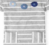 Boden Embroidered Flower Top, Grey Marl/Ivory 34642546