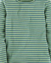 Boden Essential Crew Neck Tee, Green Haze/Bright Blue