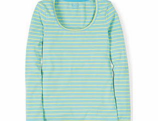 Boden Essential Scoop Neck Tee, Aqua/Citrus,Tutti