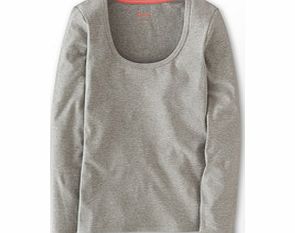 Boden Essential Scoop Neck Tee, Grey Marl,Pink 34292714