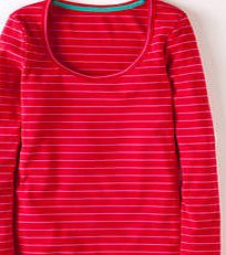 Boden Essential Scoop Neck Tee, Hibiscus/Candy Pink