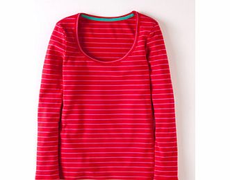 Boden Essential Scoop Neck Tee, Hibiscus/Candy