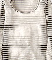 Boden Essential Scoop Neck Tee, Ivory/Navy 34841353