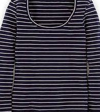 Boden Essential Scoop Neck Tee, Navy/Ivory 34007401