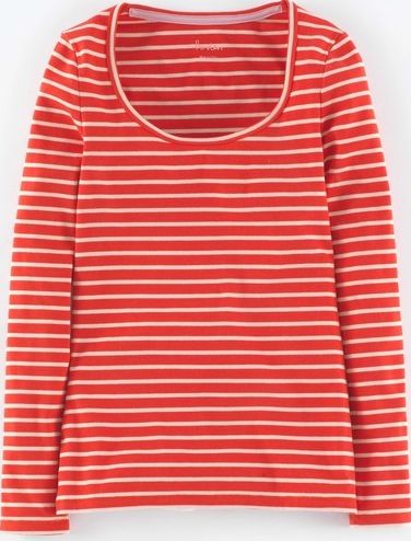 Boden, 1669[^]35003862 Essential Scoop Neck Tee Rouge Red/Old Pink
