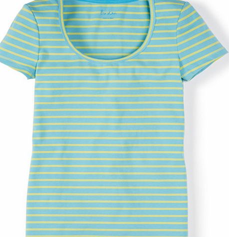 Boden Essential Short Sleeve Tee Aqua/ Citrus Stripe